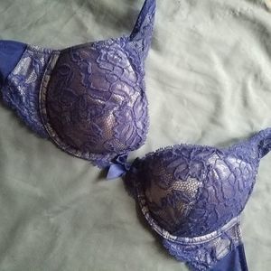 Victoria's secret push up bra 34b blue lace